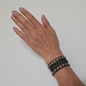 Streets Ahead Rhinestone Leather Cuffs